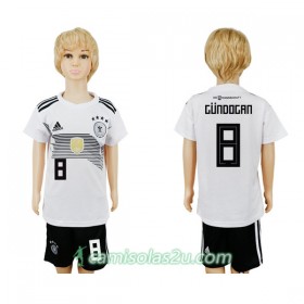 Camisolas de Futebol Alemanha Gundogan 8 Criança Equipamento Principal Copa do Mundo 2018 Manga Curta